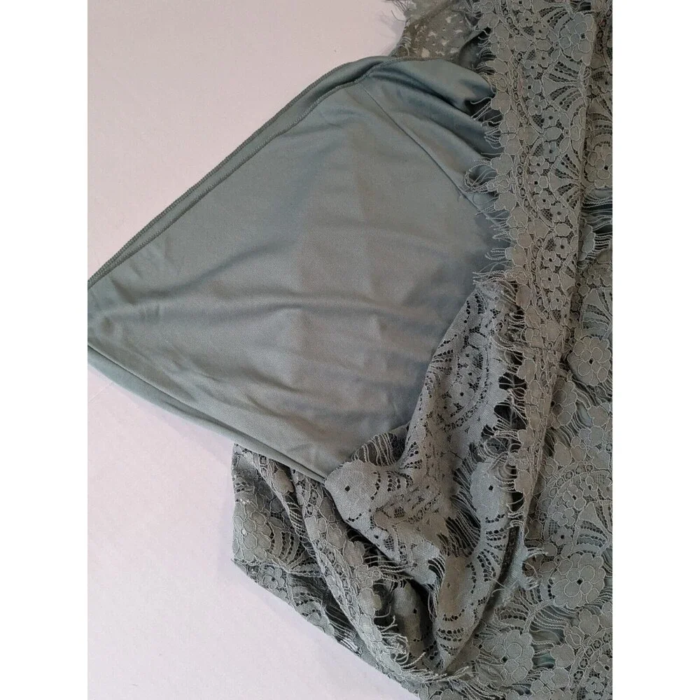 Speechless A-Line Dress Size Small Sage Floral Pattern Lace over Knit Lining